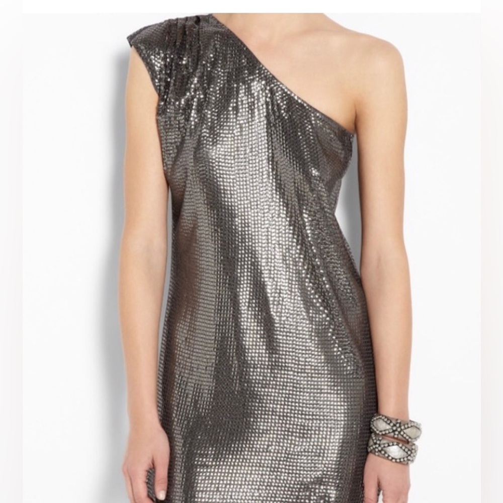 Michael Kors one shoulder mini sequins dress in size small